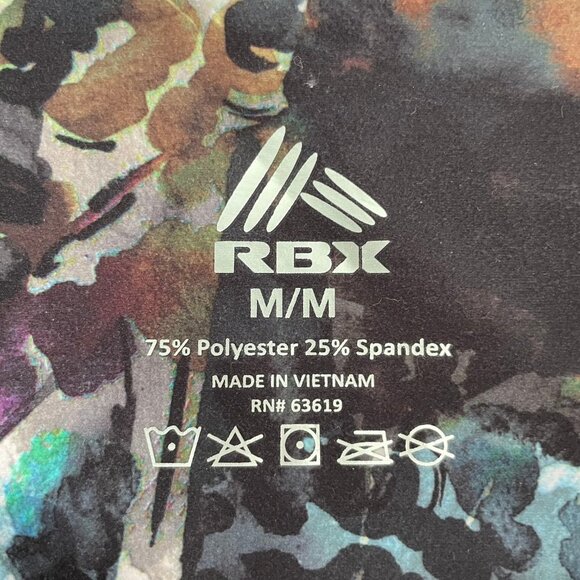 RBX Activewear Floral Abstract Print Polyester Spandex Leggings Multi Color Sz M - Picture 5 of 8